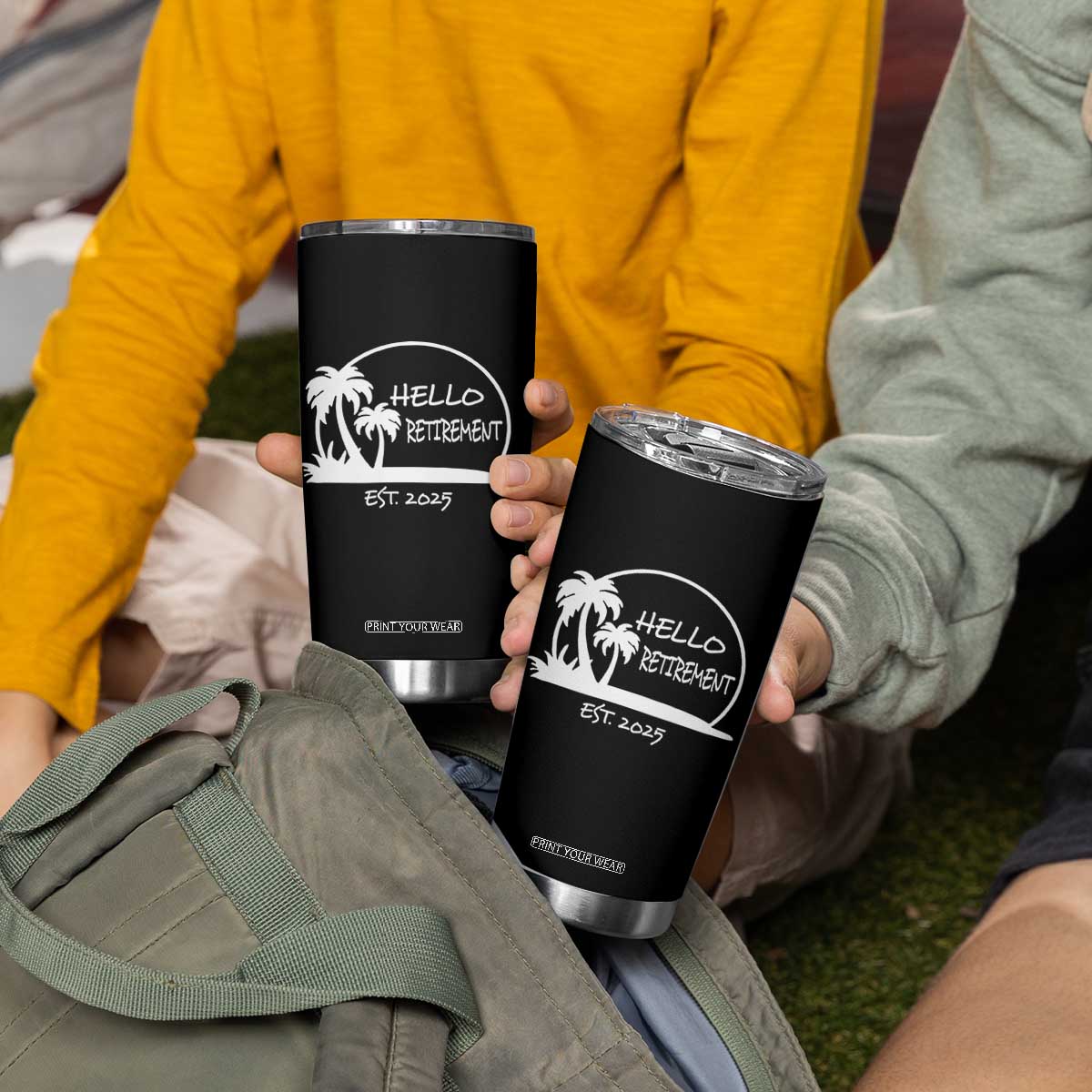 Retired Est 2025 Tumbler Cup Hello Retirement Summer Vibes TS10 Print Your Wear