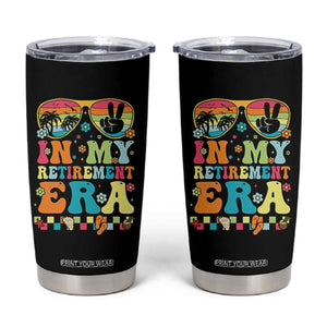 Retired Est 2025 Tumbler Cup In My Retirement Era Groovy Summer Vibes TS10 Black Print Your Wear