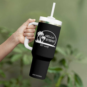 Retired Est 2025 Tumbler With Handle Hello Retirement Summer Vibes TS10 Print Your Wear
