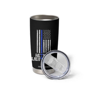 Retired Police Lieutenant Tumbler Cup Retirement Blue Line American Flags TS10 Print Your Wear