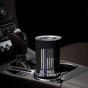 Retired Police Lieutenant Tumbler Cup Retirement Blue Line American Flags TS10 Print Your Wear