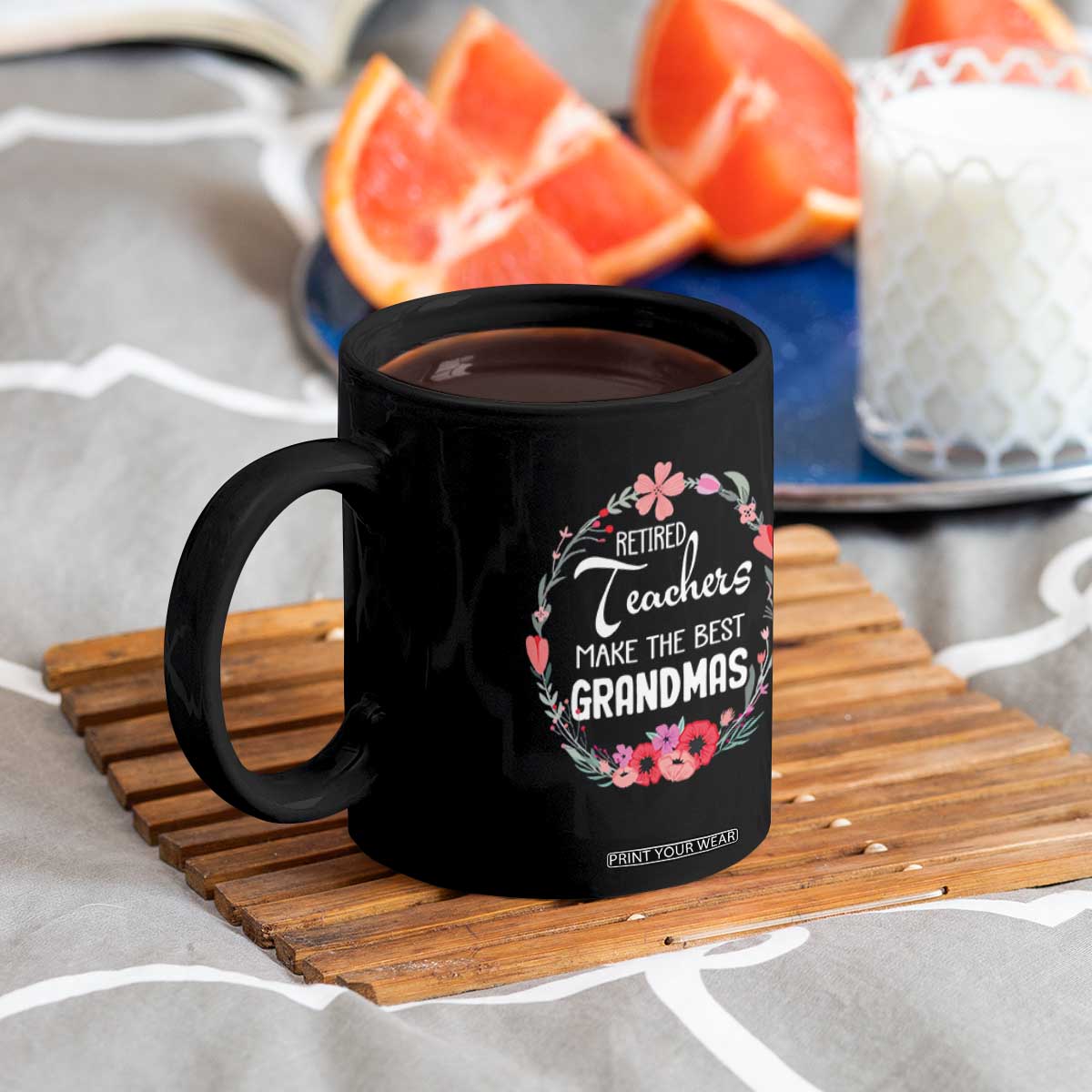 Retired Teacher Coffee Mug Floral For Grandmas Retirement TS10 Print Your Wear