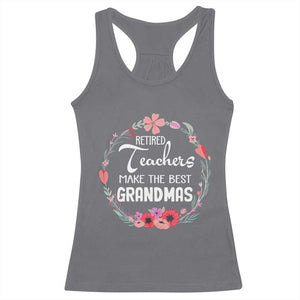Retired Teacher Racerback Tank Top Floral For Grandmas Retirement TS10 Charcoal Print Your Wear