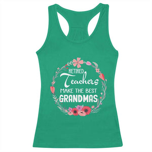 Retired Teacher Racerback Tank Top Floral For Grandmas Retirement TS10 Irish Green Print Your Wear