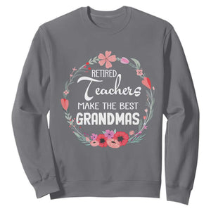 Retired Teacher Sweatshirt Floral For Grandmas Retirement TS10 Charcoal Print Your Wear