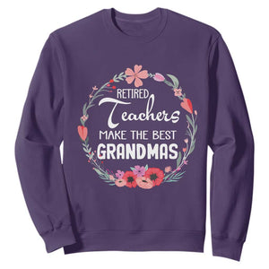 Retired Teacher Sweatshirt Floral For Grandmas Retirement TS10 Purple Print Your Wear