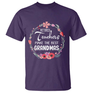 Retired Teacher T Shirt Floral For Grandmas Retirement TS10 Purple Print Your Wear