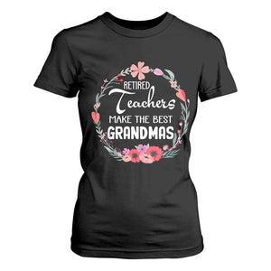Retired Teacher T Shirt For Women Floral For Grandmas Retirement TS10 Black Print Your Wear