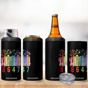 Retro 8647 4 in 1 Can Cooler Tumbler Foxtrots Delta Tangos Book Flower TS10 Print Your Wear