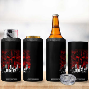 Retro 8647 4 in 1 Can Cooler Tumbler Vintage USA American Flag Skull TS10 Print Your Wear