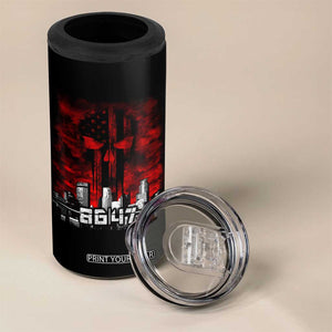 Retro 8647 4 in 1 Can Cooler Tumbler Vintage USA American Flag Skull TS10 Print Your Wear