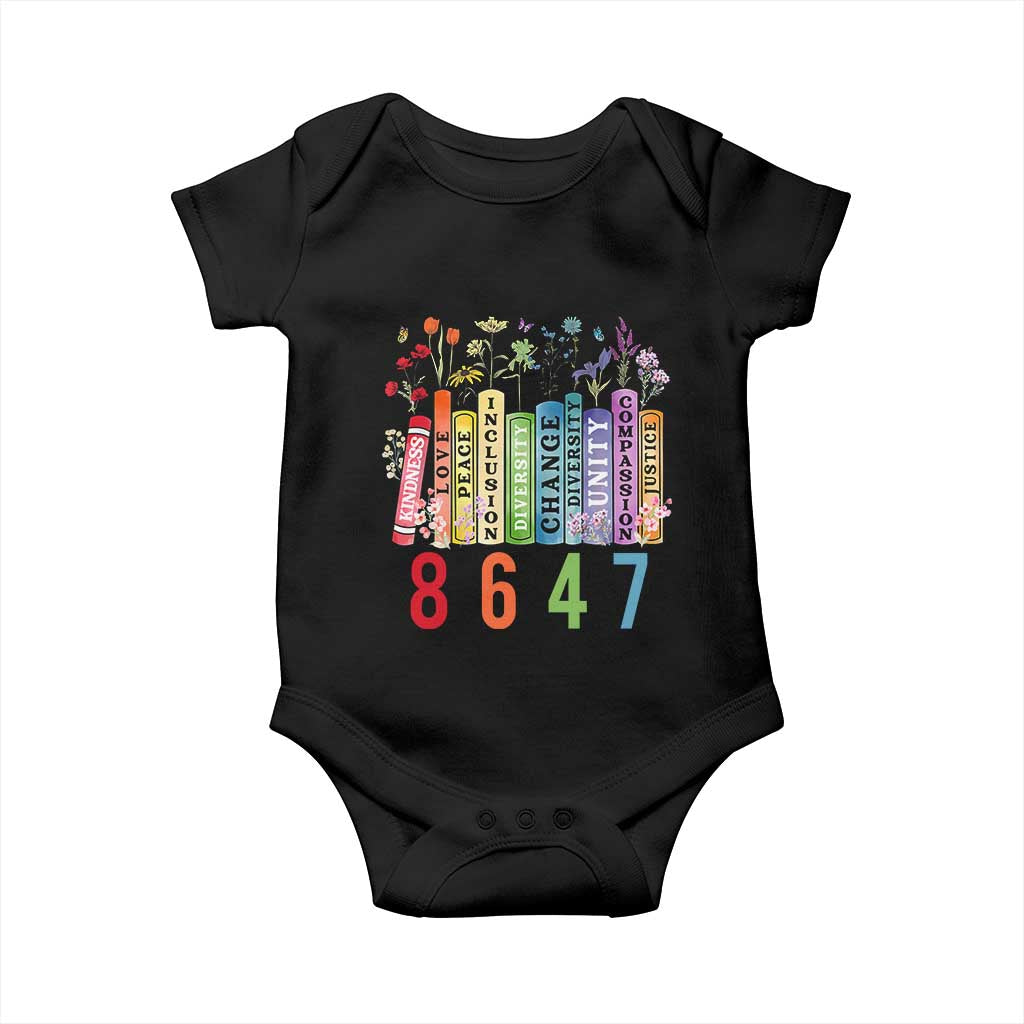 Retro 8647 Baby Onesie Equal Rights Book Flower Feminist Women Rights TS10 Black Print Your Wear