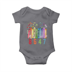 Retro 8647 Baby Onesie Foxtrots Delta Tangos Book Flower TS10 Charcoal Print Your Wear