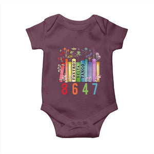 Retro 8647 Baby Onesie Foxtrots Delta Tangos Book Flower TS10 Maroon Print Your Wear