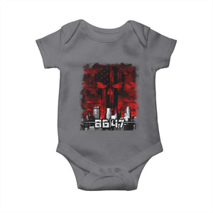 Retro 8647 Baby Onesie Vintage USA American Flag Skull TS10 Charcoal Print Your Wear