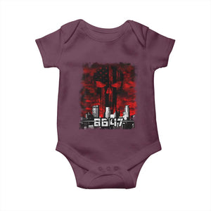 Retro 8647 Baby Onesie Vintage USA American Flag Skull TS10 Maroon Print Your Wear