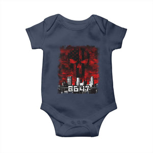 Retro 8647 Baby Onesie Vintage USA American Flag Skull TS10 Navy Print Your Wear