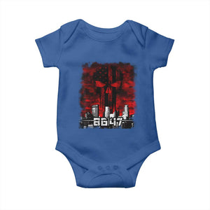 Retro 8647 Baby Onesie Vintage USA American Flag Skull TS10 Royal Blue Print Your Wear