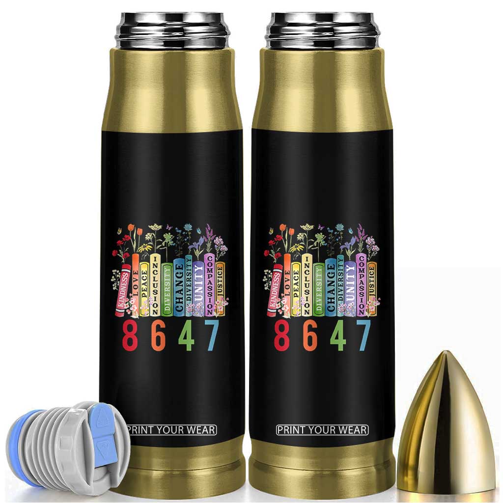 Retro 8647 Bullet Tumbler Equal Rights Book Flower Feminist Women Rights TS10 Black Print Your Wear