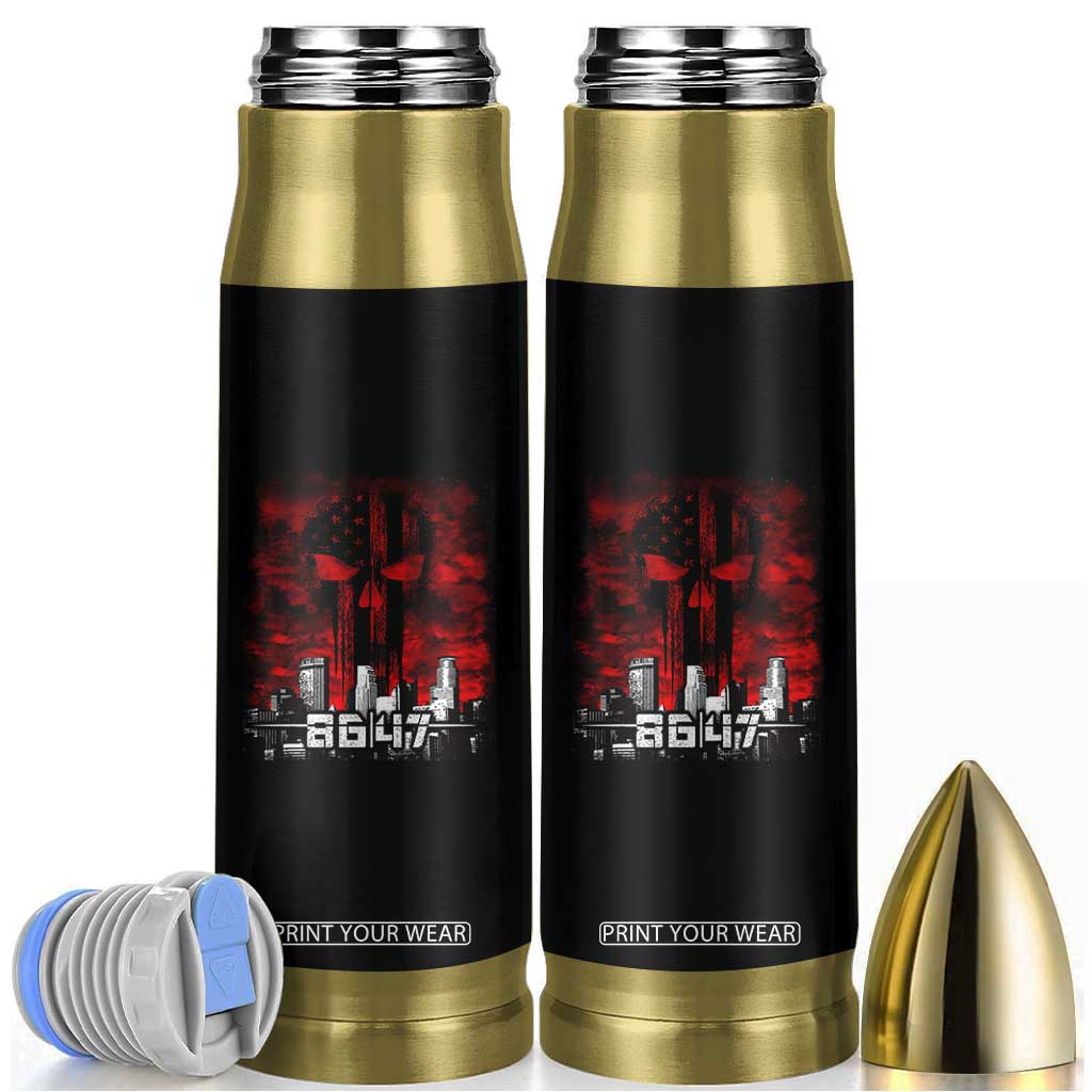 Retro 8647 Bullet Tumbler Vintage USA American Flag Skull TS10 Black Print Your Wear