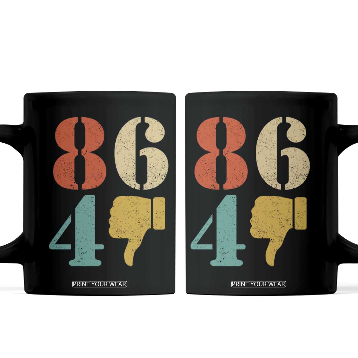 Retro 8647 Coffee Mug Classic Retro Vintage 80s Style TS10 Black Print Your Wear