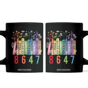 Retro 8647 Coffee Mug Equal Rights Book Flower Feminist Women Rights TS10 Black Print Your Wear