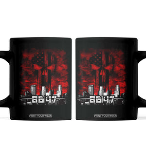 Retro 8647 Coffee Mug Vintage USA American Flag Skull TS10 Black Print Your Wear