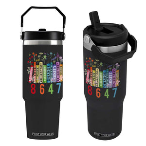 Retro 8647 Flip Straw Tumbler Equal Rights Book Flower Feminist Women Rights TS10 One Size: 30 oz Black Print Your Wear