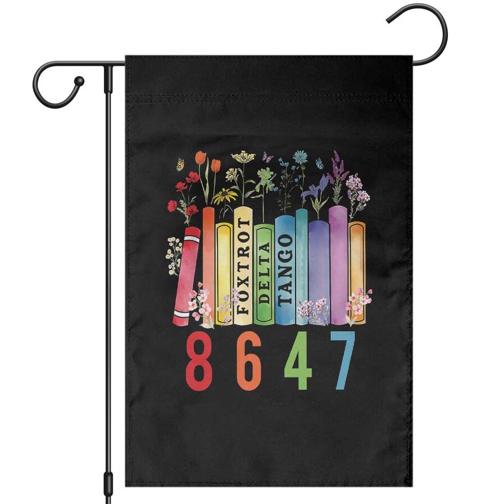 Retro 8647 Garden Flag Foxtrots Delta Tangos Book Flower TS10 Black Print Your Wear