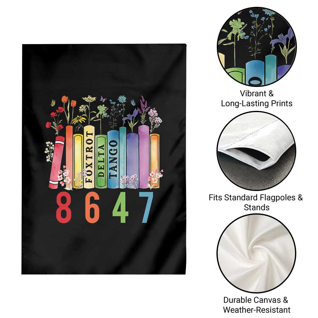 Retro 8647 Garden Flag Foxtrots Delta Tangos Book Flower TS10 Print Your Wear