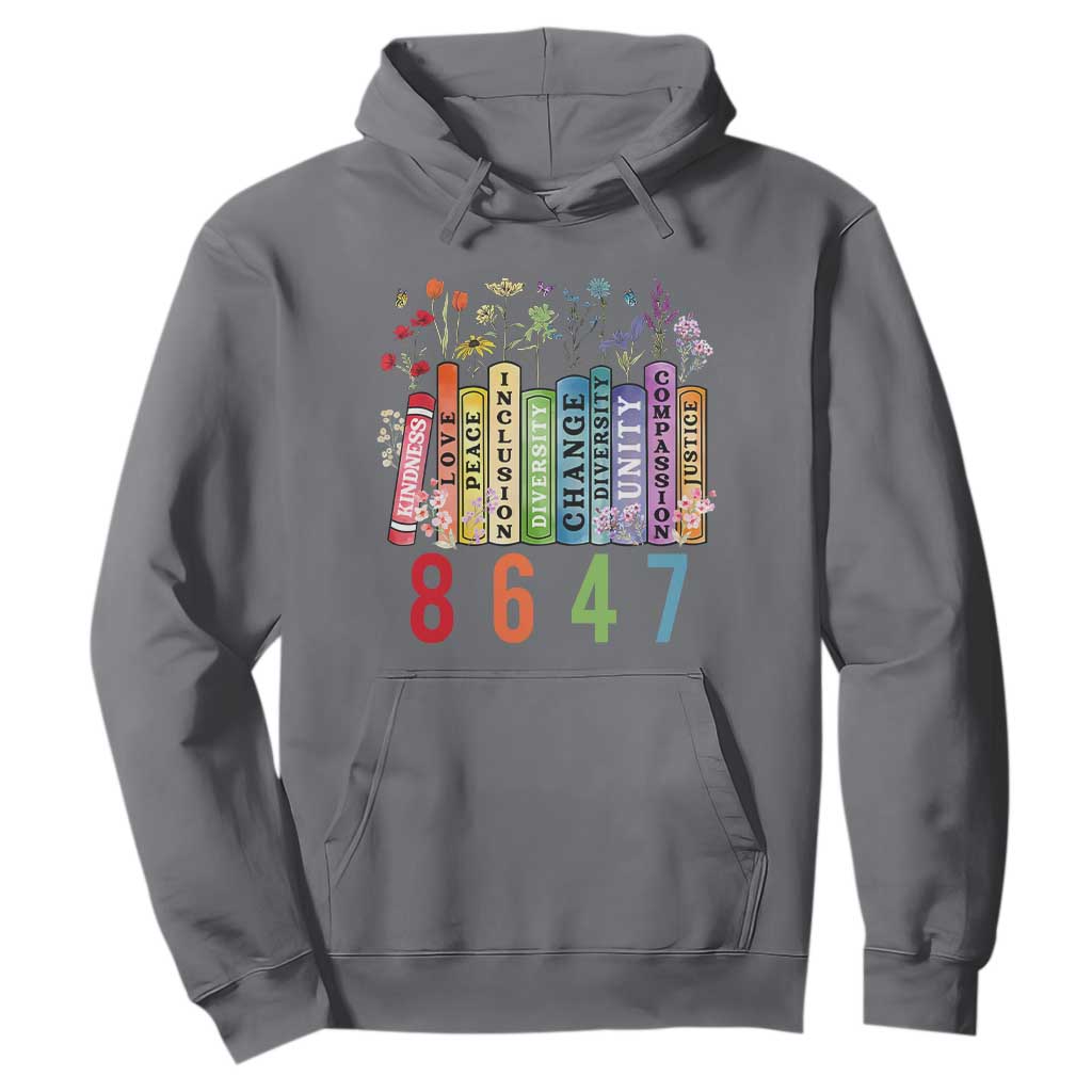 Retro 8647 Hoodie Equal Rights Book Flower Feminist Women Rights TS10 Charcoal Print Your Wear