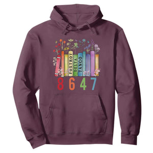Retro 8647 Hoodie Foxtrots Delta Tangos Book Flower TS10 Maroon Print Your Wear