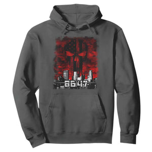 Retro 8647 Hoodie Vintage USA American Flag Skull TS10 Dark Heather Print Your Wear