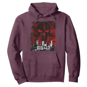 Retro 8647 Hoodie Vintage USA American Flag Skull TS10 Maroon Print Your Wear
