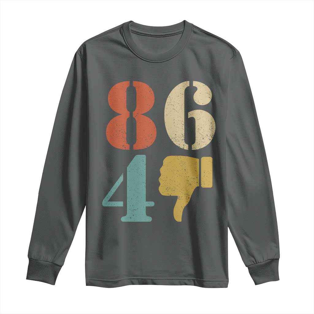 Retro 8647 Long Sleeve Shirt Classic Retro Vintage 80s Style TS10 Dark Heather Print Your Wear