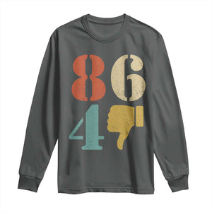 Retro 8647 Long Sleeve Shirt Classic Retro Vintage 80s Style TS10 Dark Heather Print Your Wear