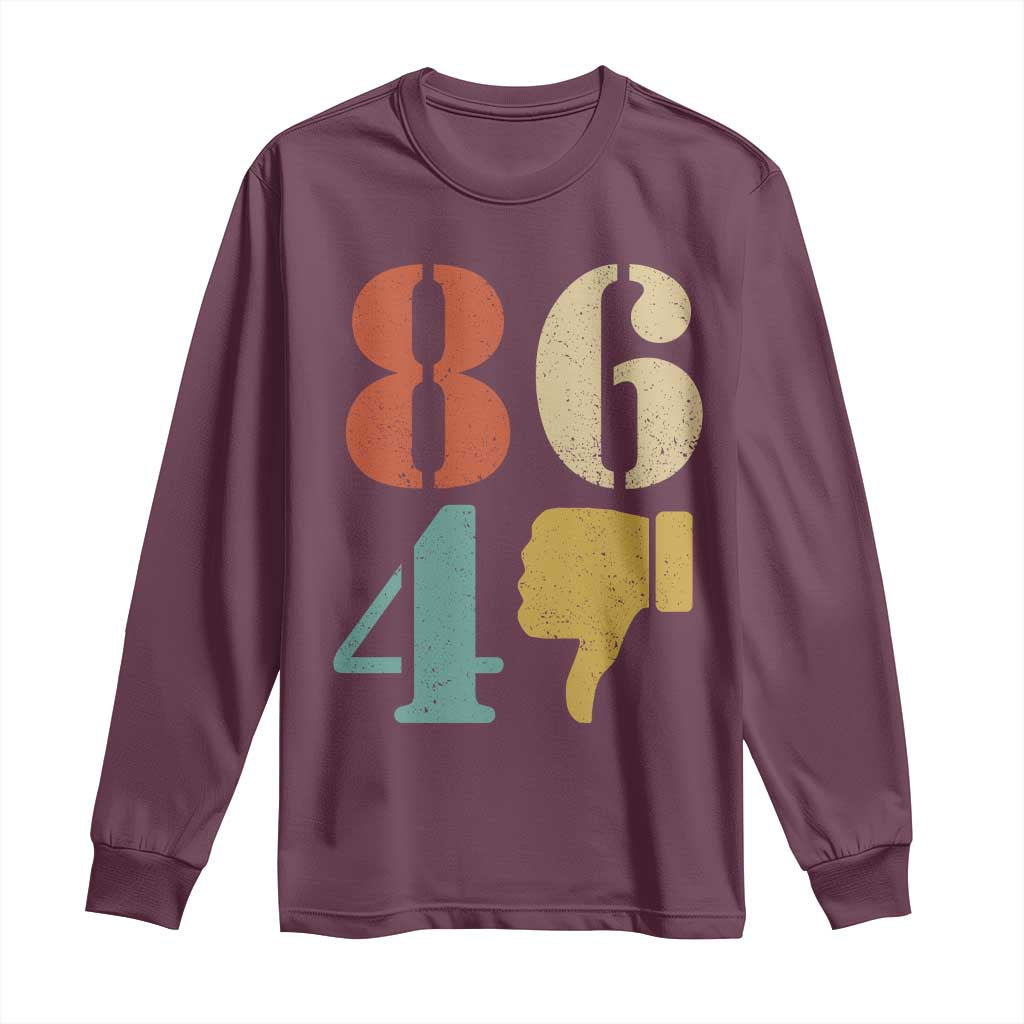 Retro 8647 Long Sleeve Shirt Classic Retro Vintage 80s Style TS10 Maroon Print Your Wear
