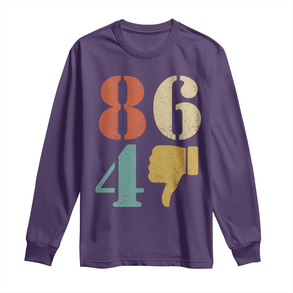 Retro 8647 Long Sleeve Shirt Classic Retro Vintage 80s Style TS10 Purple Print Your Wear