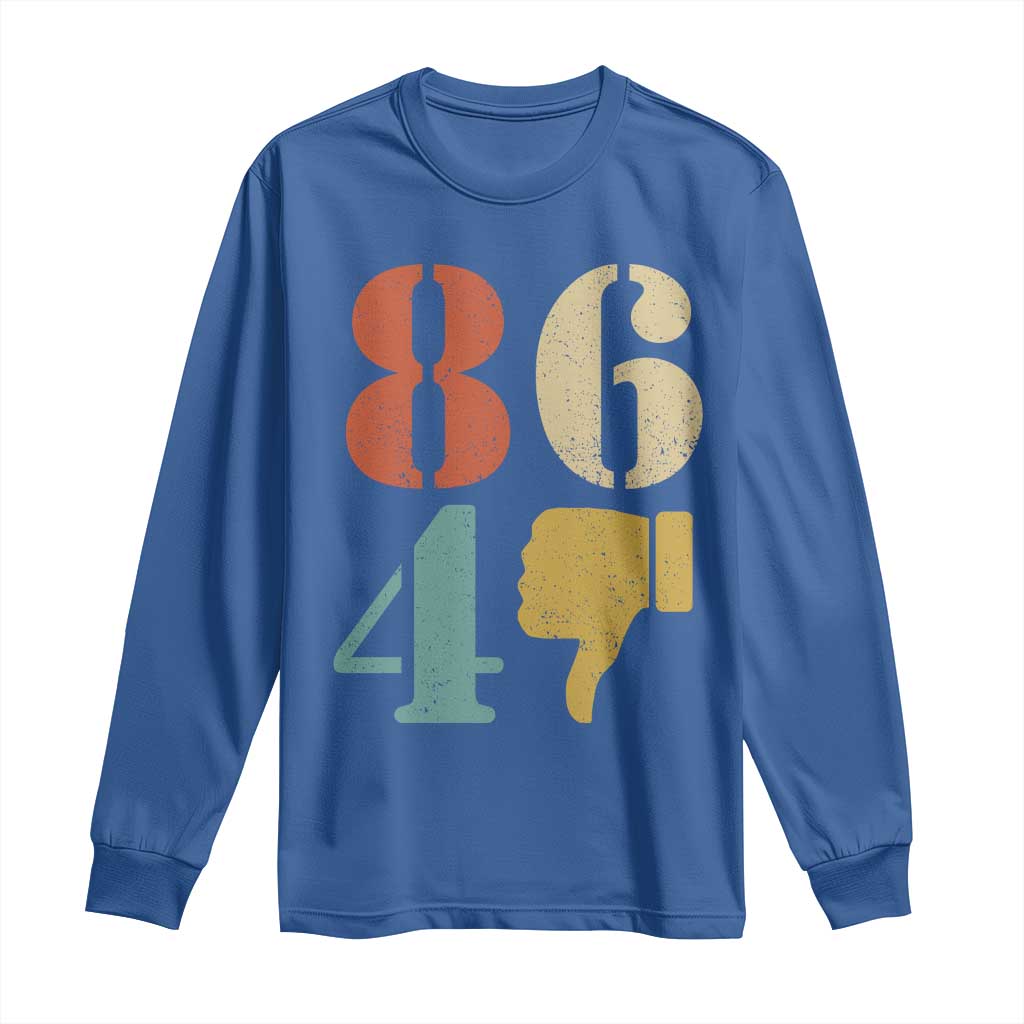 Retro 8647 Long Sleeve Shirt Classic Retro Vintage 80s Style TS10 Royal Blue Print Your Wear