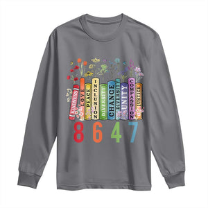 Retro 8647 Long Sleeve Shirt Equal Rights Book Flower Feminist Women Rights TS10 Charcoal Print Your Wear
