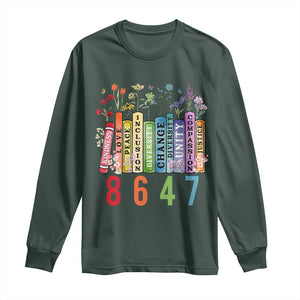 Retro 8647 Long Sleeve Shirt Equal Rights Book Flower Feminist Women Rights TS10 Dark Forest Green Print Your Wear