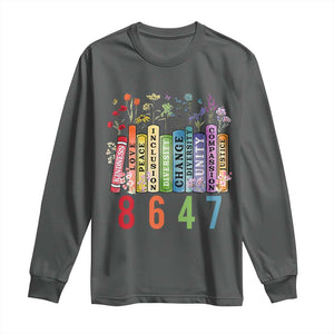 Retro 8647 Long Sleeve Shirt Equal Rights Book Flower Feminist Women Rights TS10 Dark Heather Print Your Wear