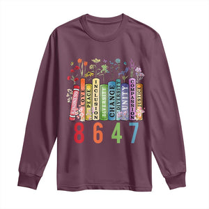Retro 8647 Long Sleeve Shirt Equal Rights Book Flower Feminist Women Rights TS10 Maroon Print Your Wear