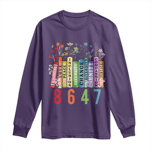 Retro 8647 Long Sleeve Shirt Equal Rights Book Flower Feminist Women Rights TS10 Purple Print Your Wear