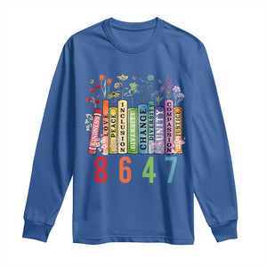Retro 8647 Long Sleeve Shirt Equal Rights Book Flower Feminist Women Rights TS10 Royal Blue Print Your Wear