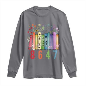 Retro 8647 Long Sleeve Shirt Foxtrots Delta Tangos Book Flower TS10 Charcoal Print Your Wear