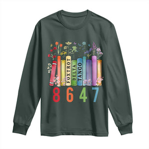 Retro 8647 Long Sleeve Shirt Foxtrots Delta Tangos Book Flower TS10 Dark Forest Green Print Your Wear