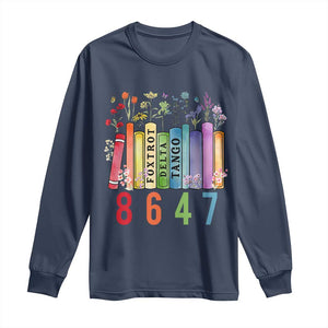 Retro 8647 Long Sleeve Shirt Foxtrots Delta Tangos Book Flower TS10 Navy Print Your Wear