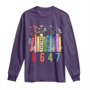 Retro 8647 Long Sleeve Shirt Foxtrots Delta Tangos Book Flower TS10 Purple Print Your Wear
