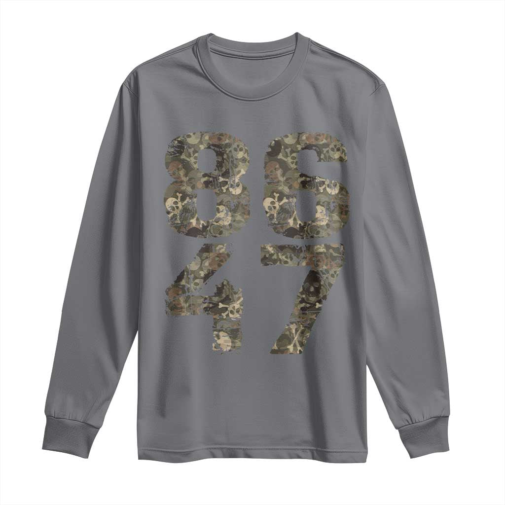 Retro 8647 Long Sleeve Shirt Vintage Camouflage Camo Skull TS10 Charcoal Print Your Wear